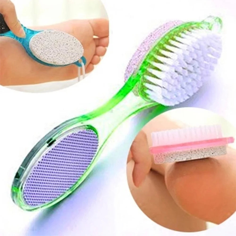 Brush, Brush Feet, 4 in 1 Foot Care Brush Pumice Scrubber Pedicure Exfoliate Remover E0