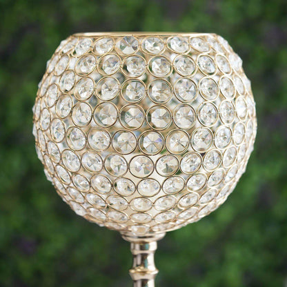 30" Gold Acrylic Crystal Goblet Candle Holder Flower Ball Centerpiece for Wedding Events Decoration