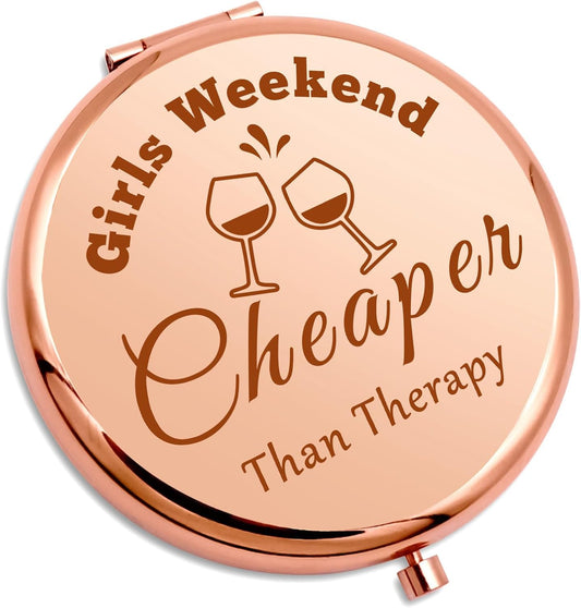 Girls Weekend Gifts Compact Mirror Trip Gifts for Best Friends Getaway Weekend Gifts Friendship Gifts BFF Gifts Sister Vacation Gifts Folding Makeup Mirror Girls Travel Gifts Graduation Gifts