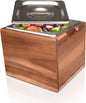 Kitchen Compost Bin- Rust Proof Stainless Steel Insert, Countertop Compost Bin with Lid and Acacia Wood Box- Small Compost Bin Kitchen