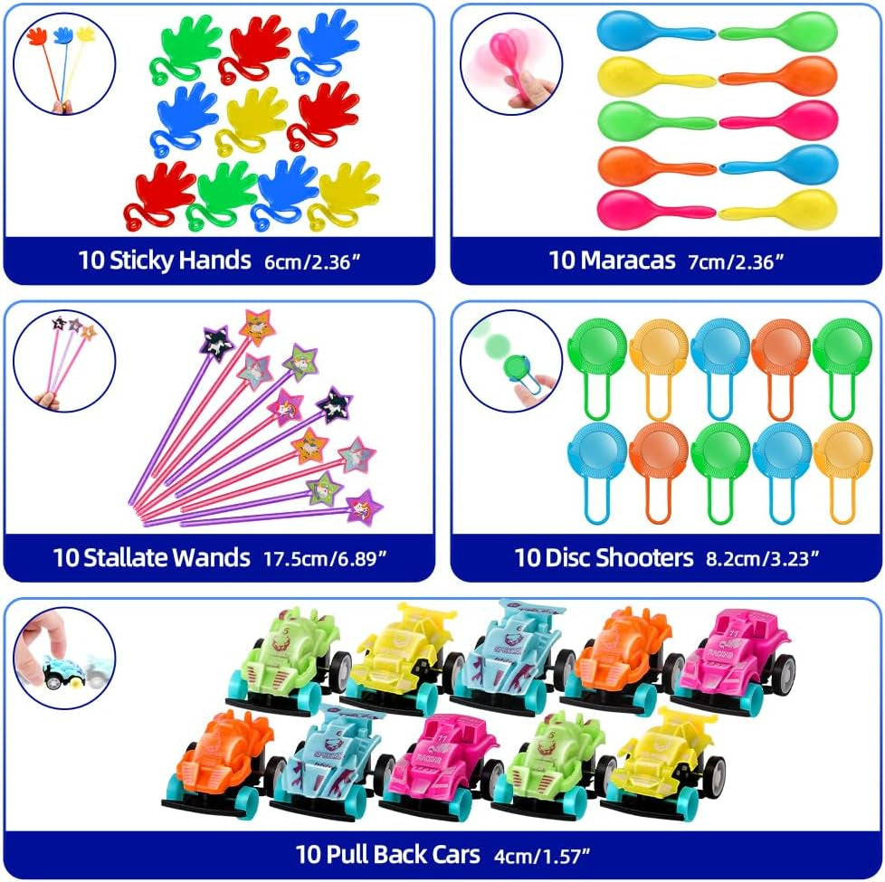 Amy&Benton 200PCS Goodie Bag Fillers Party Favors for Kids Birthday Pinata Filler Toy Assortment Prizes for Kids Classroom Rewards