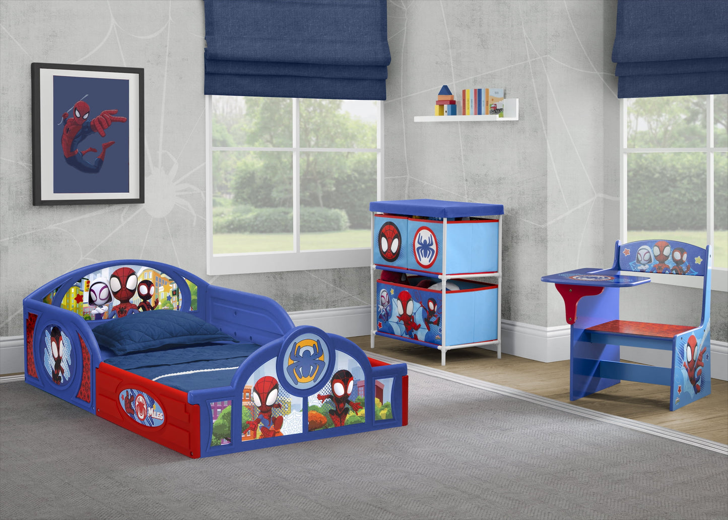 Spidey and His Amazing Friends 3-Piece Toddler Bedroom Set by , Blue