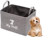 Canvas Dog Toy Storage Dog Toy Basket -Box for Dog Toy Bins, Dog Blanket, Dog Clothes Storage - Pet Toy and Accessory Storage Bin-Gray