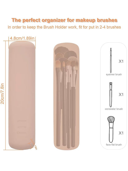 1 PC Travel Makeup Brush Case, Portable Makeup Brush Cosmetic Holder,Soft and Comfortable Makeup Brush Organizer,Fashionable And